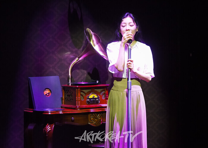 연극 '사의 찬미' 프레스콜(윤심덕 역 서예화) 2025.07.10 사진 ⓒ아트코리아방송 이용선 기자​