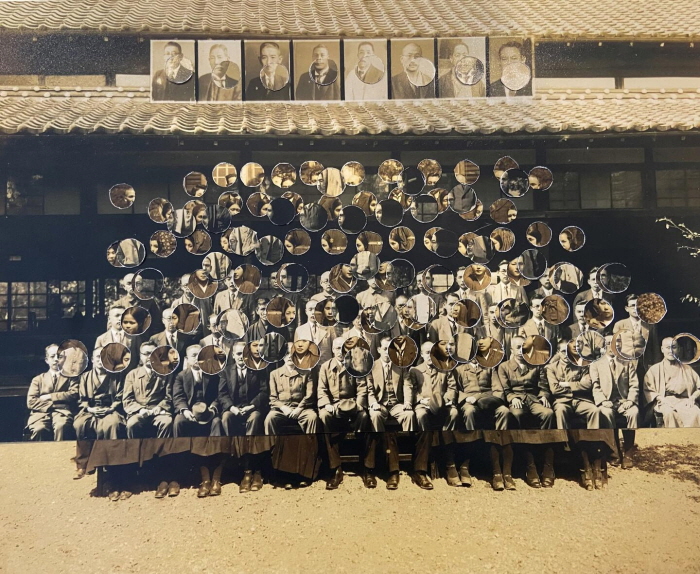 프라팟 지와랑산, '아시아 가족 초상 2' , 2025. 콜라주, 종이에 사진, 30.5 × 39cm. 작가 및 Sac Gallery 제공