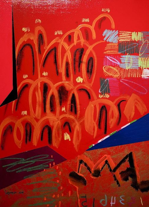 오소피-2025 생명순환의 숭고함-2025 Mixed Media, 72.7-53cm-사진 김한정 기자