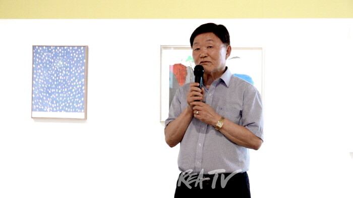 김희일 고문 격려사-사진 김한정 기자