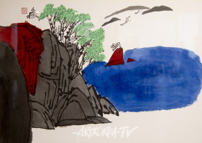 탁양지-해향-광목, 먹, 채색 76×56cm 2025-사진 김한정 기자