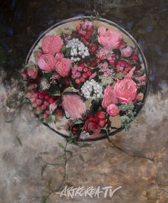 하정민-천국의 편지 Mixed media 20호 2025-한국과 세계 작가 47인의 만남-사진 김한정 기자