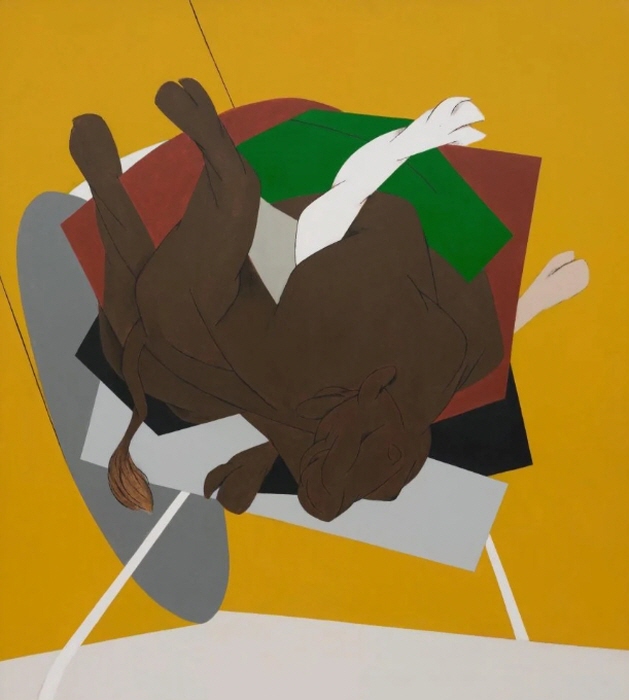 타이브 메타, 제목 없음(인력거를 탄 황소) , 1999. 이미지 제공-Saffronart.