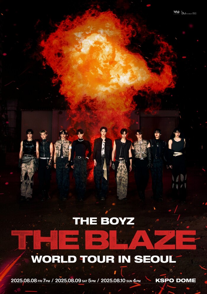더보이즈 월드 투어 'THE BLAZE' 서울 포스터. 제공 원헌드레드