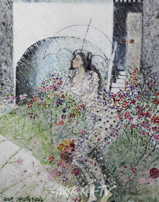 강정희 작가의 ‘뱅크아트페어’ 참가 작품-사진 김한정 기자