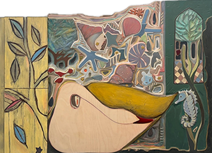 수면 아래의 정원-SOUND, wood, acrylic, 102.6x80x3(h)cm, 2025-사진제공 장은선 갤러리