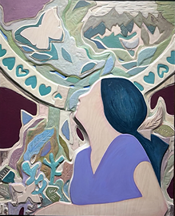 시간의 바깥, wood, acrylic, 68×84×3(h)cm, 2023-사진제공 장은선 갤러리