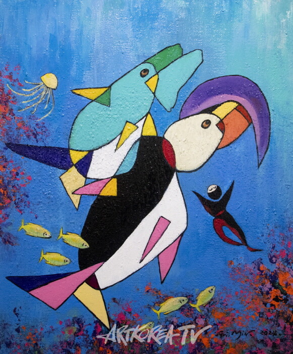 민경숙 Arii's Sing of Love. 60.6×72.7cm acrylic on canvas-사진촬영 김한정 기자