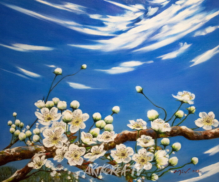 민경숙-하늘 바람 그리고28. 72.7×60.6cm Oil on canvas-사진촬영 김한정 기자