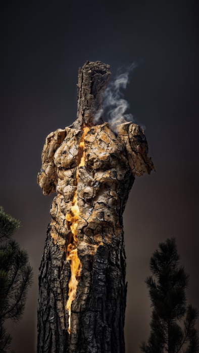 Roy Adin, Burn, 2024, Generative looped video, 124 x 70 cm(55_), ed3+1AP(이미지제공 로이 아딘)