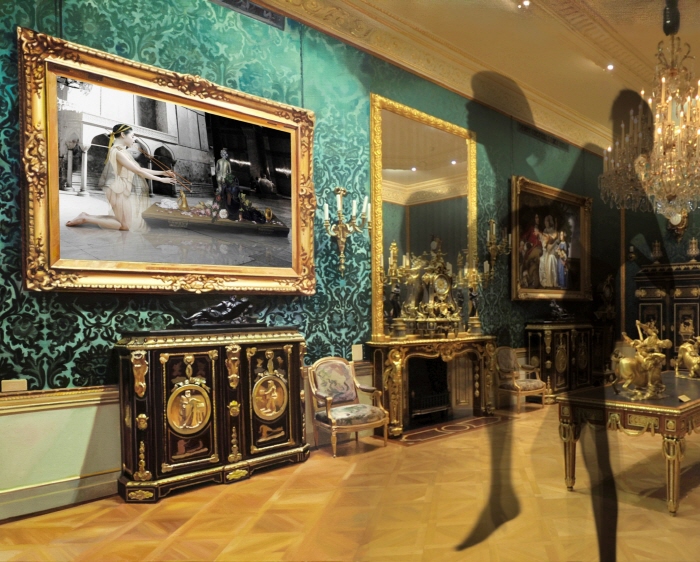 배준성, The Costume of Painter – Shadow of Museum W , A.Tadema, Ci, Lenticular and Oil on Canvas, 130.3 x 162.2cm, 2015-사진제공 더 트리니티 갤러리