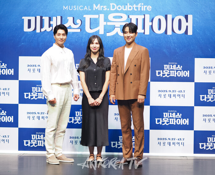 뮤지컬 '미세스 다웃파이어' 제작발표회(린아, 김다현, 이지훈). 2025.09.02 사진 ⓒ아트코리아방송 이용선 기자​