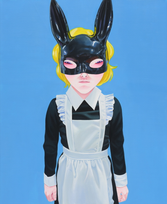 [Johyun Gallery] Lee So Yeun, Black Rabbit Mask, 2024, Oil on Canvas, 116.8 x 91 cm