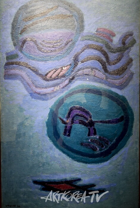 학고재-김환기-구름과 달1962 Oil on canvas, 1004-65.4cm-사진촬영 김한정 기자