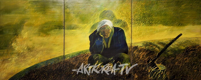 Hakgojae Gallery-윤석남 1939~)1987 무제-Oil on canvas, 161.5-390cm-사진촬영 김한정 기자