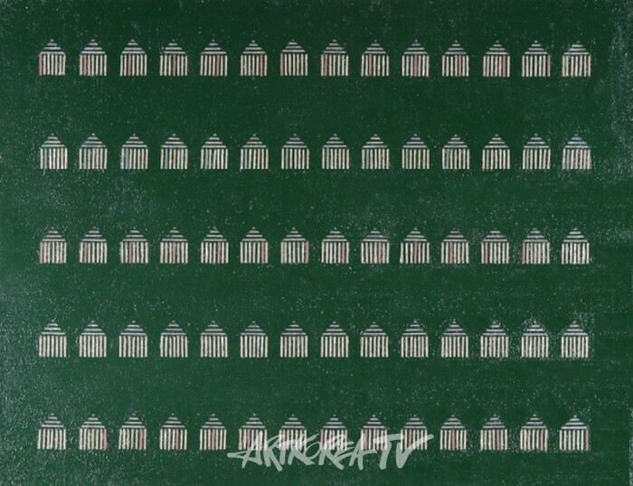 Routine #11, 2024, Mother-of-pearl, Hemp cloth and Ottchilon wood panel, 50×65.1cm-사진촬영 김한정 기자