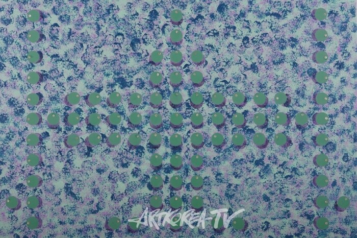 Viewing angle 6, 2024, Mother-of-pearl, Oil on canvas, 50×72.7cm-사진촬영 김한정 기자