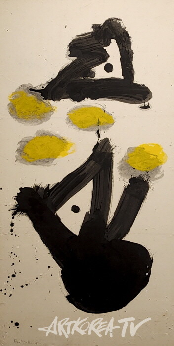 가나화랑-노은님 Zwischen Wolien 1992-Mixed media on mulberry hanji paper 186-94cm (1)-사진촬영 김한정 기자