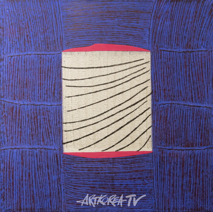 이기숙-2025 캔버스에 한지, 흙과 채색 50×50cm (2)-사진촬영 김한정 기자