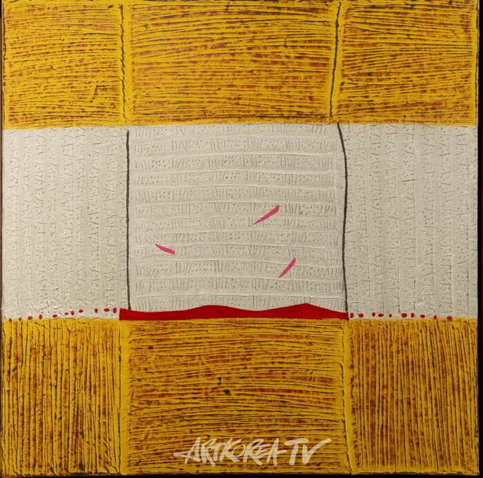 이기숙-2025 캔버스에 한지, 흙과 채색 50×50cm (3)-사진촬영 김한정 기자