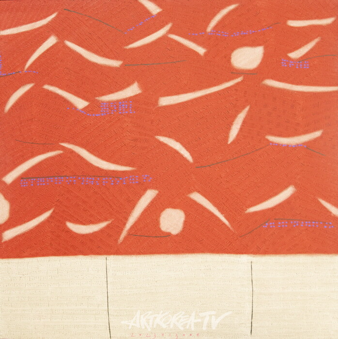 이기숙-2025 캔버스에 한지, 흙과 채색 100×100cm (2)-사진촬영 김한정 기자