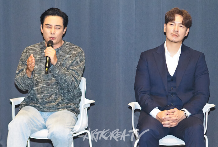 연극 '욕망이라는 이름의 전차' 제작발표회(스탠리 코왈스키 역 이세창, 강은탁). 2025.09.16 사진 ⓒ아트코리아방송 이용선 기자