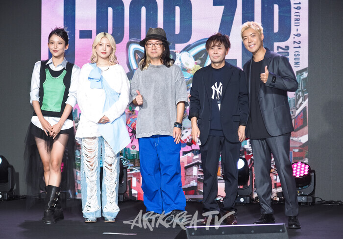 유니버설 뮤직 재팬 'J-POP.ZIP 2025' 미디어데이(사진 왼쪽부터 민수-욘욘-토모야 오타니-타모츠 아사이-강남) . 2025.09.18 사진 ⓒ아트코리아방송 이용선 기자