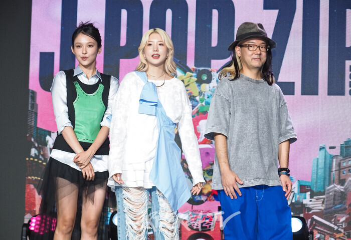 유니버설 뮤직 재팬 'J-POP.ZIP 2025' 미디어데이(사진 왼쪽부터 민수-욘욘-토모야 오타니) . 2025.09.18 사진 ⓒ아트코리아방송 이용선 기자
