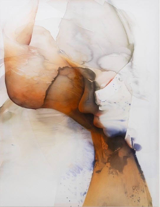 1차 대비 , 2025-나일론에 잉크, 오일-170 x 130cm (66.9 x 51.2인치)-사진제공 나타샤 슈미텐