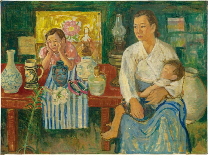 임군홍, 가족, 1950년_캔버스에 유화물감_ 96×126.5cm, 유족소장-사진제공 수원시립미술관