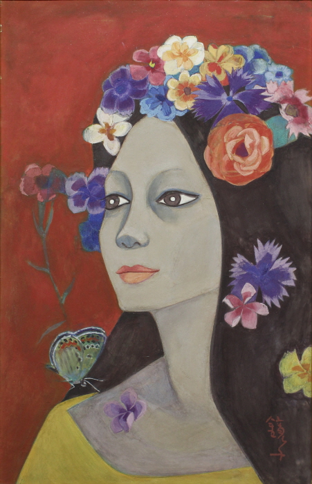 천경자, 고(孤), 1974, 종이에 채색, 38.5x23.3cm, 서울미술관 소장-사진제공 서울미술관