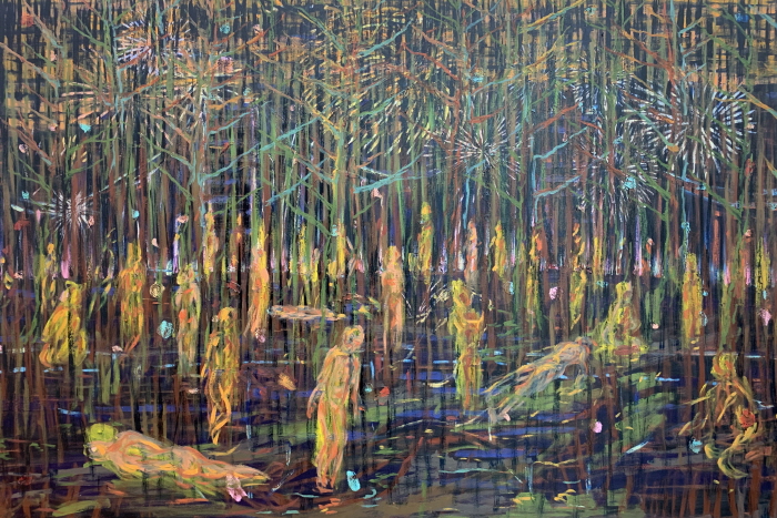 비자나무숲에서_194x130cm_ oil on canvas_2025-사진제공 김호준 작가