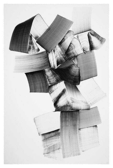 [Johyun Gallery] Lee Bae, Brushstroke-au1, 2025, Charcoal ink on paper, 260 x 170 cm