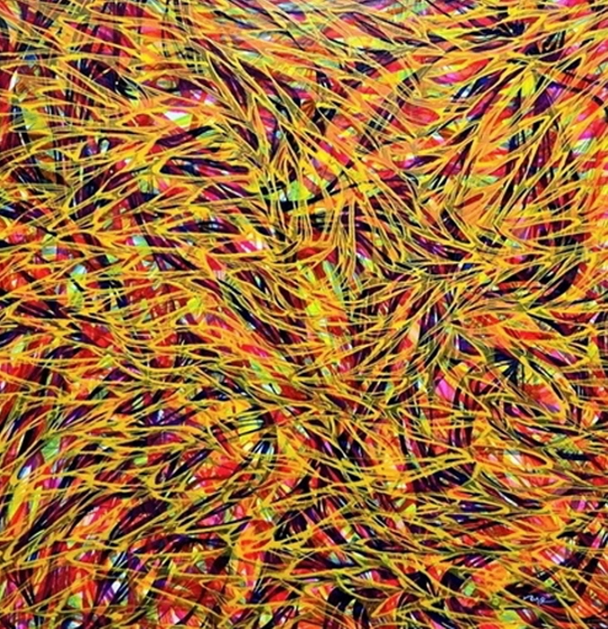 홍수우 作_자연을 담다-Connected Cells_91.0x91.0cm_Acrylic on Canvas_2025-사진제공 이형회