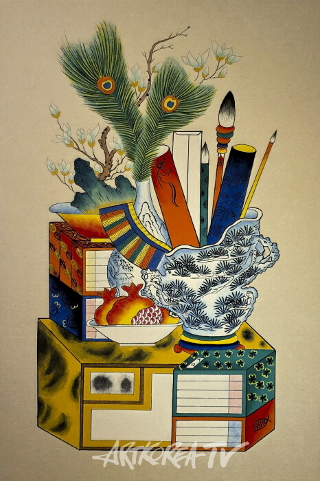 이은지-아멘. 순지에 분채 52×35cm 2025-사진촬영 김한정 기자