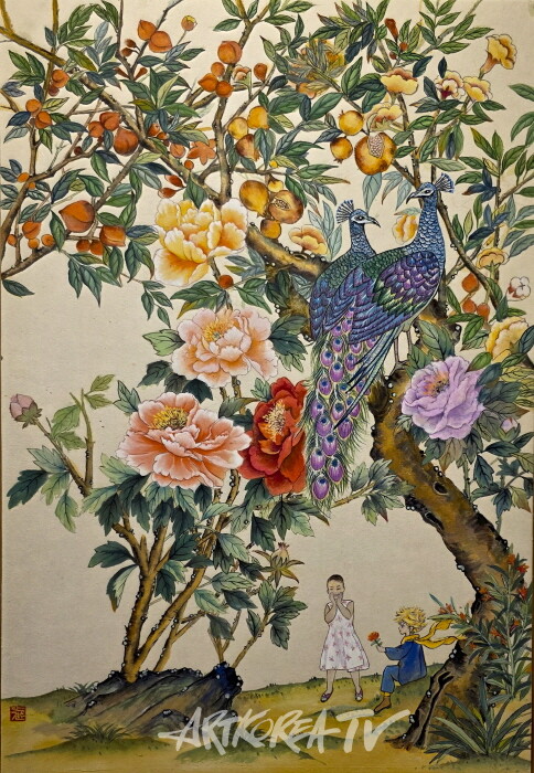 박경순-행복이란 58×80cm 순지에 한국화 물감-사진촬영 김한정 기자