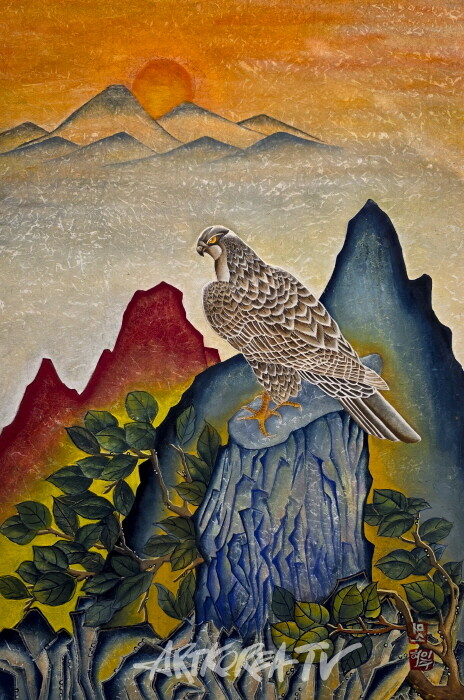 허연수-하늘의 지킴이 60×90cm 순지에 혼합재료-사진촬영 김한정 기자