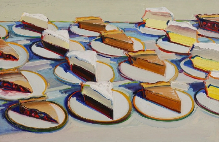 웨인 티보, '파이 로우' (1961). 웨인 티보 재단 소장. © Wayne Thiebaud VAGA at ARS, NY and DACS, London 2025