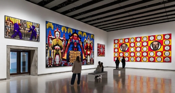 런던 헤이워드 갤러리에서 열린 '길버트 & 조지-21세기 사진' 전시 전경. 사진- 마크 블로워, 길버트 & 조지 및 헤이워드 갤러리 제공