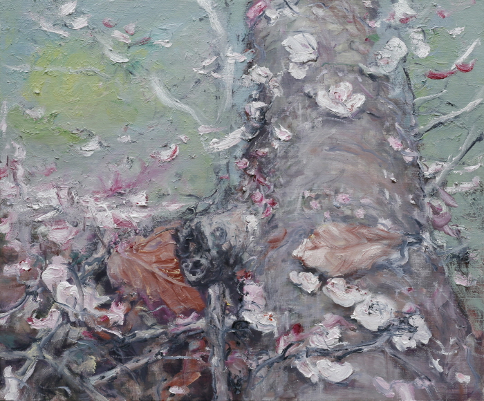 봄-낙화 60.5x73cm oil on canvas 2025-사진제공 성남 운중화랑