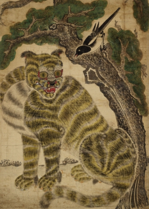호작도(虎鵲圖), 작자 미상, 조선, 19세기 후반, 종이ㆍ채색, 116.5×83.0cm , 개인 소장-사진제공 리움미술관
