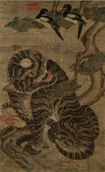 호작도(虎鵲圖), 작자 미상, 조선, 19세기, 종이ㆍ채색, 86.7×53.4cm, 개인 소장-사진제공 리움미술관