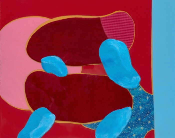 황혜정_Two Bodies_fur, leather, acrylic paint, fabric, resin_72.7x90.9cm_2025-사진제공 황혜정 작가