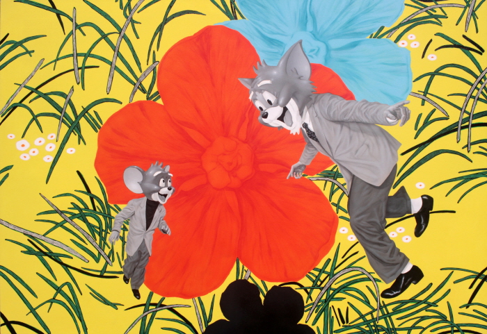 Hum Lee - 춤-no.20 flowers of red and blue-사진제공 ‘2025 세종회화제 – 서사적회화 플러스’