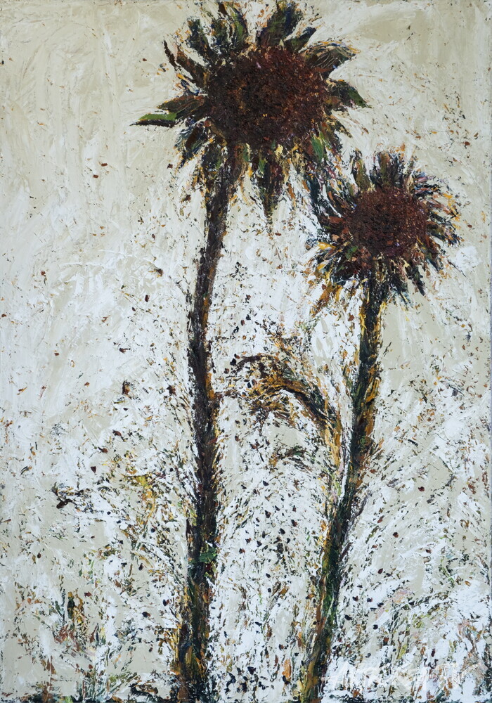 Sunflower Codes 2502-100, 162.2x112.1cm, oil on canvas, 2025