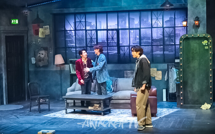 뮤지컬 '#0528' 스페셜 커튼콜(에기 역 조훈, 도리스 역 현석준, 브랜든 역 심수호) 2025.11.21 사진 ⓒ아트코리아방송 이용선 기자