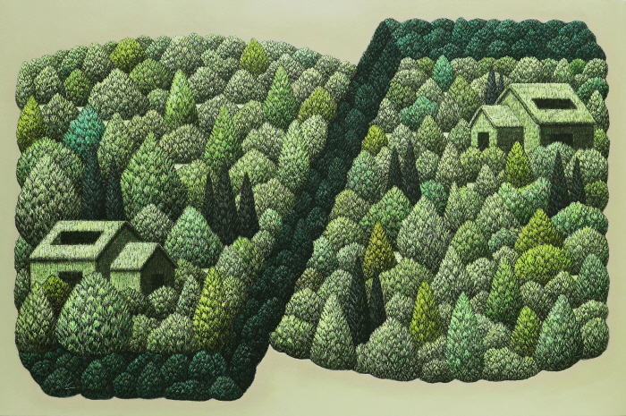 모든것은 하나로 ..2504, 53.0x80.3cm(25M), Mixed media(Scratched) on canvas, 2025-사진제공 갤러리 나우