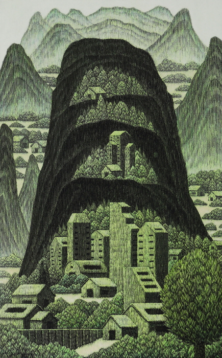 뉴비기닝-언덕 너머, 45.5x45.5cm(10M), Mixed media(Scratched) on canvas, 2025-사진제공 갤러리 나우