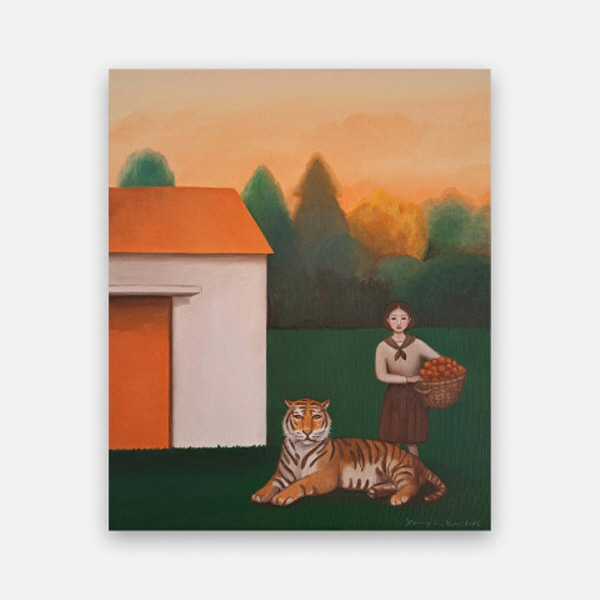 김재이 개인전--소녀와 호랑이 _Oil on Canvas 45.5x38cm-사진제공 김재이 작가 