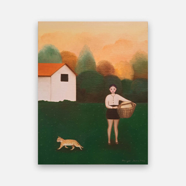 김재이 개인전-해녀와 고냉이 _Oil on Canvas 41x32cm-사진제공 김재이 작가